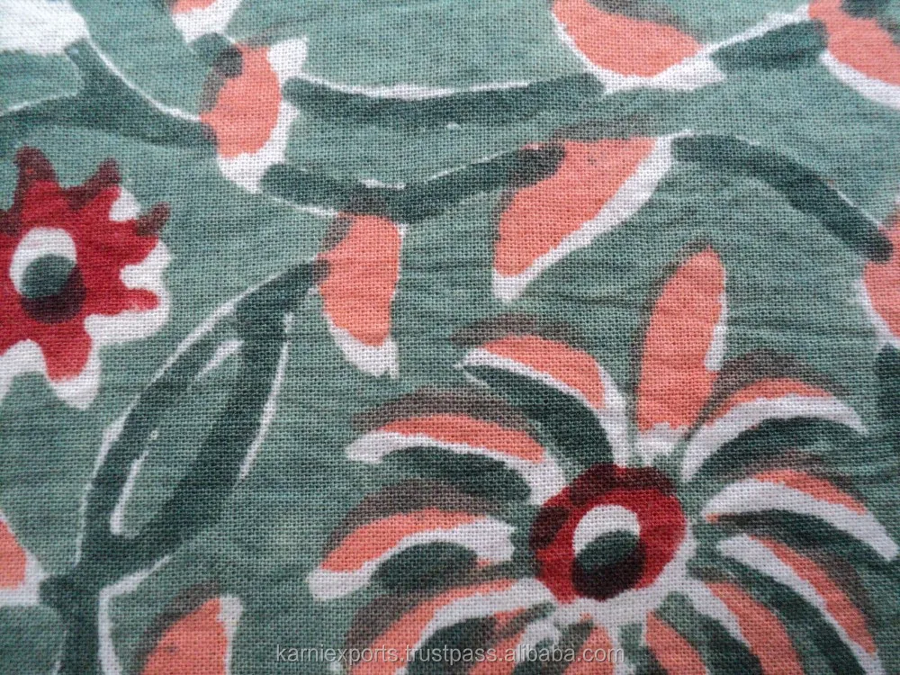 Beautiful Printed Cotton block Fabrics for Garment famous fabrics for Indian design prints
