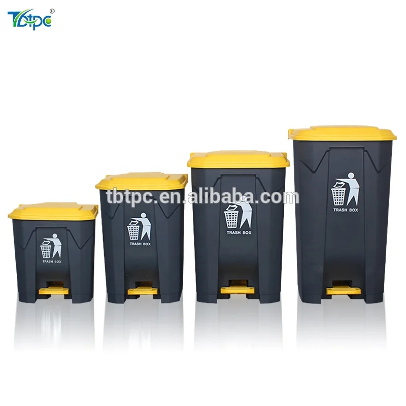 45L Gray Color Foot Pedal Plastic Trash Can garbage bin Recycle Waste Bins Wholesale