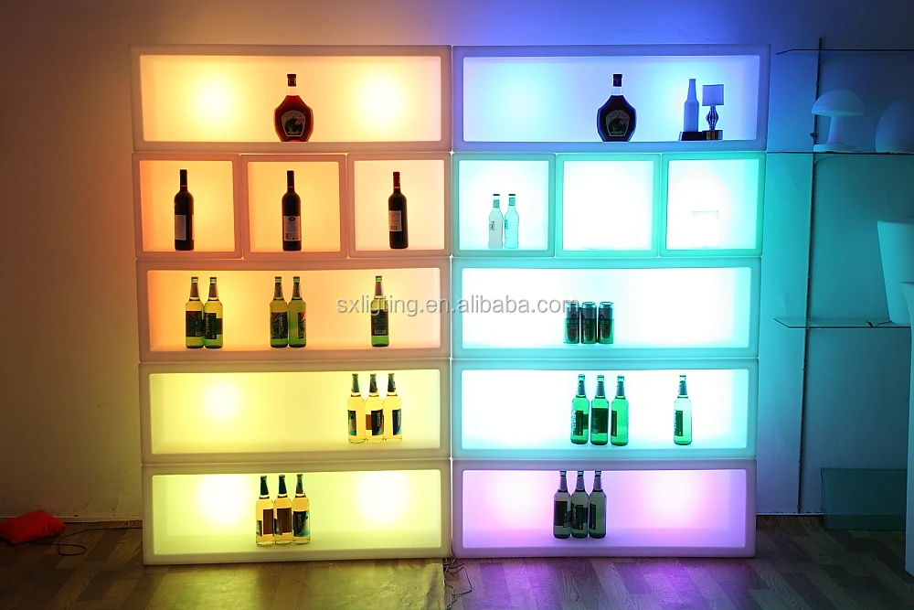 Remote Control LED Wine Cabinet DIY Building Blocks LED Light-up Liquor Shelf Display