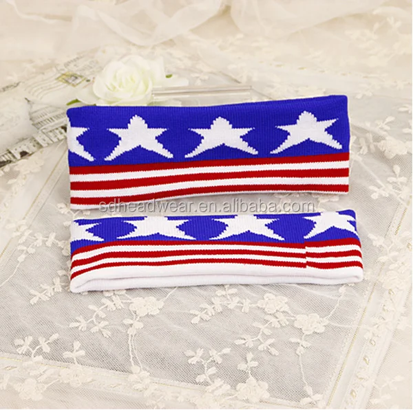 Knitting pattern jacquard letter logo acrylic wool sports headband