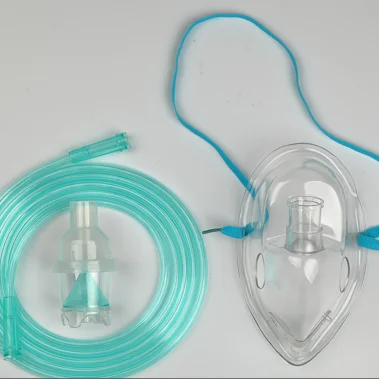  Одноразовая маска-небулайзер для взрослых с трубкой и чашкой-небулайзером медицинская в комплекте чашка 6 куб. См
