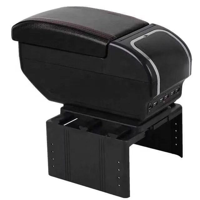 Hot Sale Universal Car Armrest Storage Box with 7 USB Ports Center Console Arm Rest