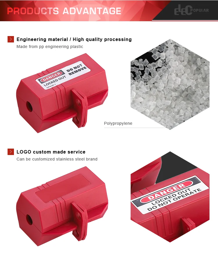Industrial OEM Cheap Price Polypropylene Material Red Electrical Plug Lockout