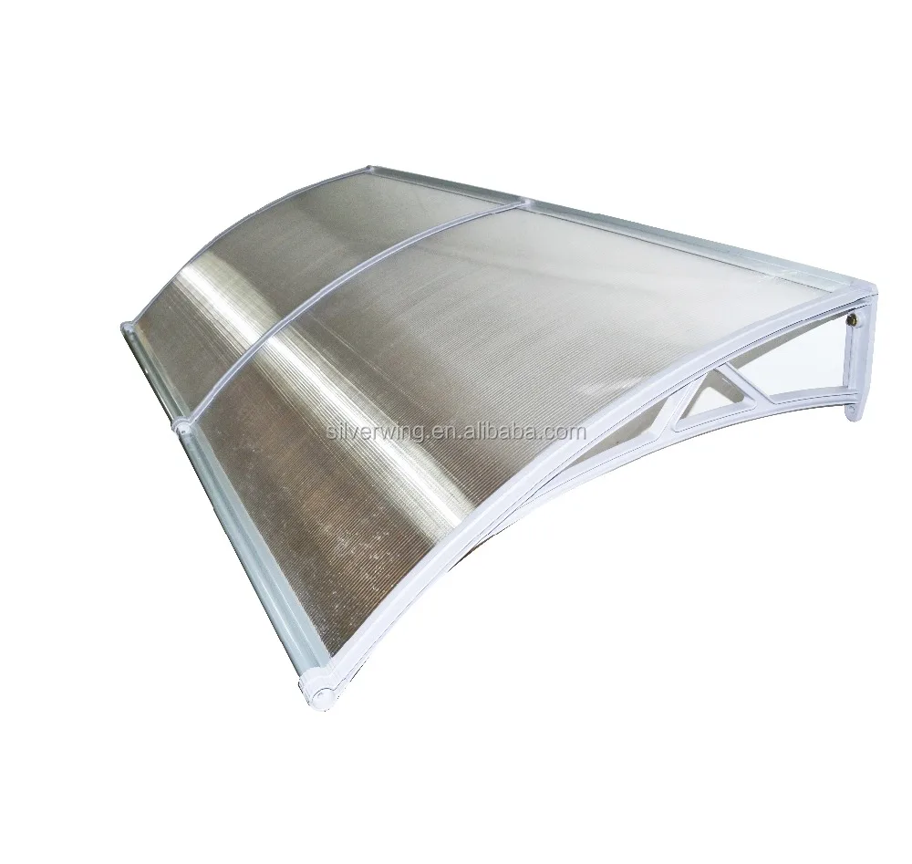 New design Polycarbonate Plastic awning with Big water gutter canopy sun shade awnings for Patio and Balcony and windows
