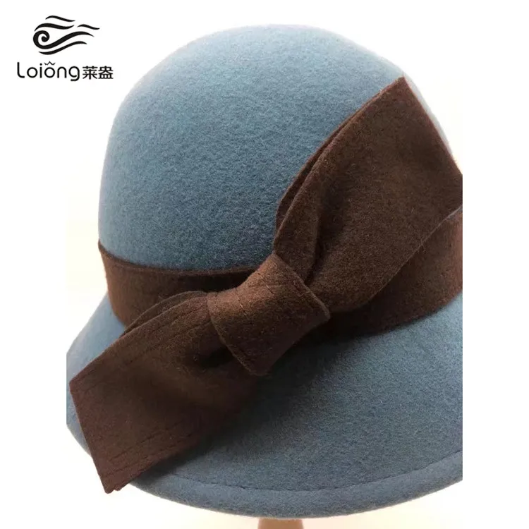 
girls cheap 100% wool felt bucket party cloche hats for ladies 
