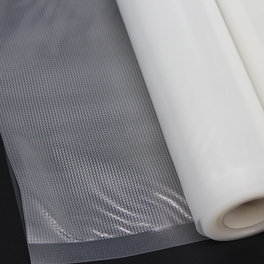 
High transparent no smell packaging vacuum sealer food storage roll bags with tear notch device for household use 