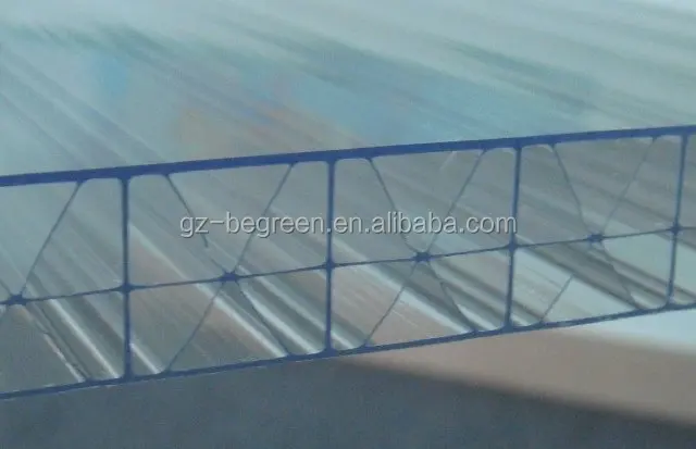 Transparent honeycomb plastic sheet for roof panels