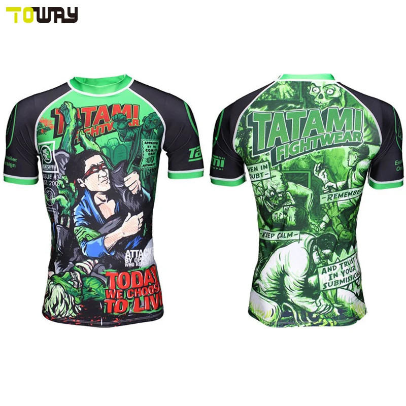 custom sublimated bjj rash guard digital printing