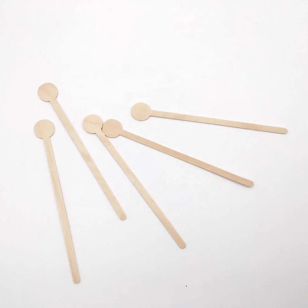 
180 мм, индивидуальный логотип, круглая ручка, биоразлагаемая одноразовая мешалка для кофе 