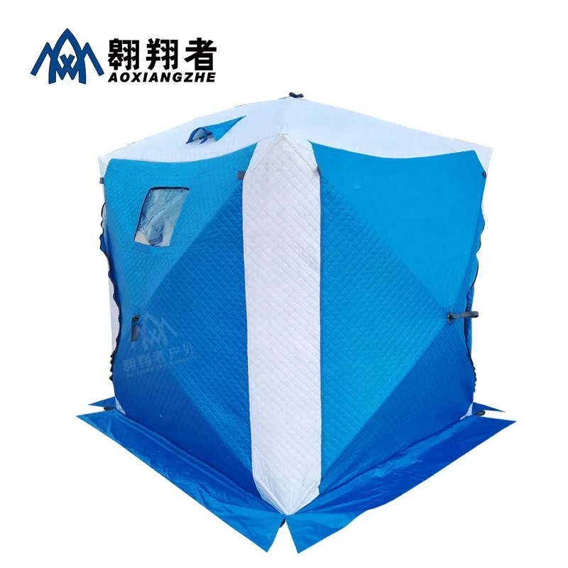 Wholesale eskimo 4 person thunderbay ice cube poly cotton luxury family cabin hub style winter camping eskimo fishing tent