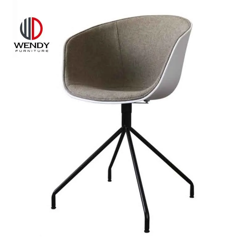 Italian Style New Design Dining Room Plastic Tub Chair with wheels