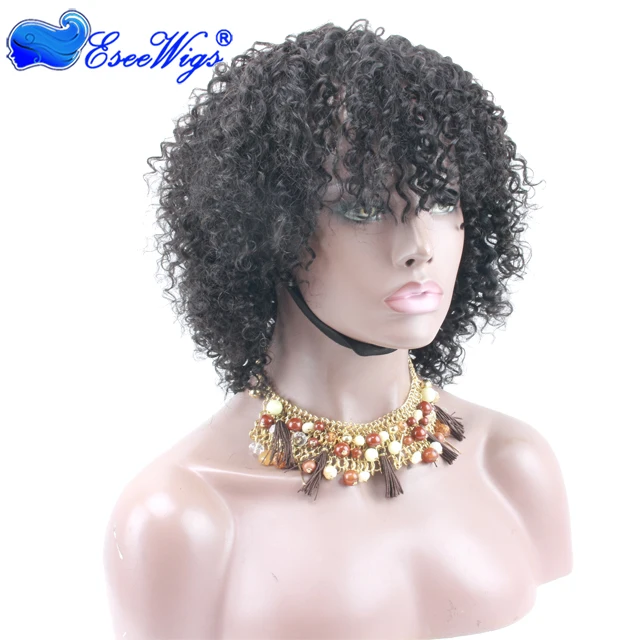 cheap lace front medical curly human remy hair wigs with bangs