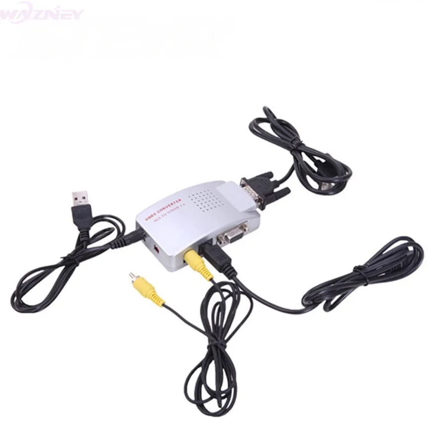 VGA TO TV Video S-video AV RCA Converter Adapter Box VGA to AV Signal Composite for PC Laptop Computer CCTV