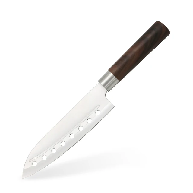 7 дюймов в японском стиле кухонный нож Santoku из нержавеющей стали с цвет древесины PP