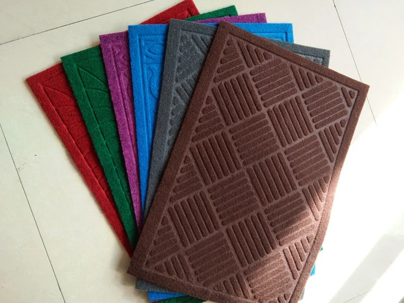 Embossed entrance polyester water absorbing pvc custom floor mat