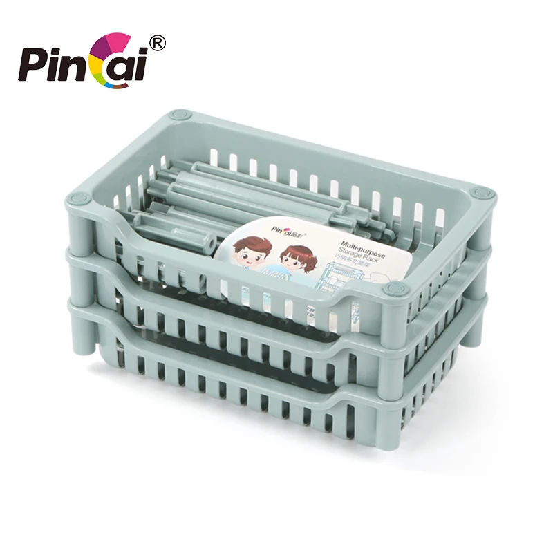 High quality Colorful Plastic Kitchen PP 2 tiers Rack plastic storage shelf