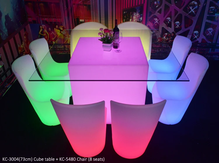 Light up bar tables with lights led dining table