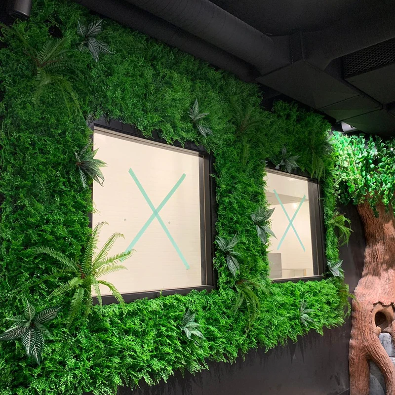 
customized design artificial boxwood panel for indoor plastic plants artificial green wall grass artificial green mat 