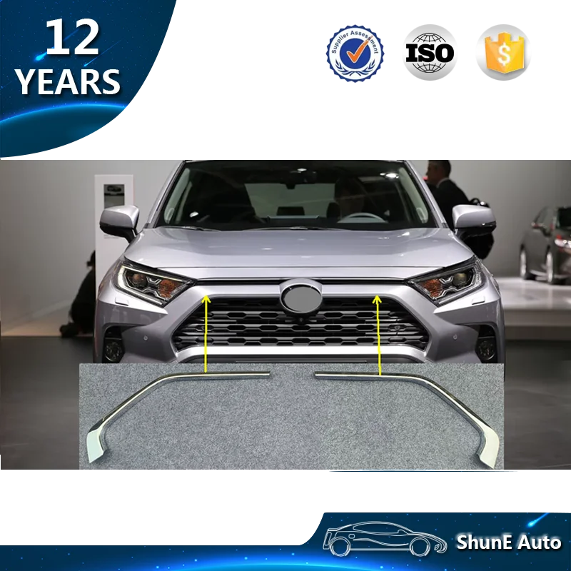 ABS Chrome RAV 4 Front Grille trims For RAV4 2019 2020 car hood mesh grill steamer cover Auto accessories