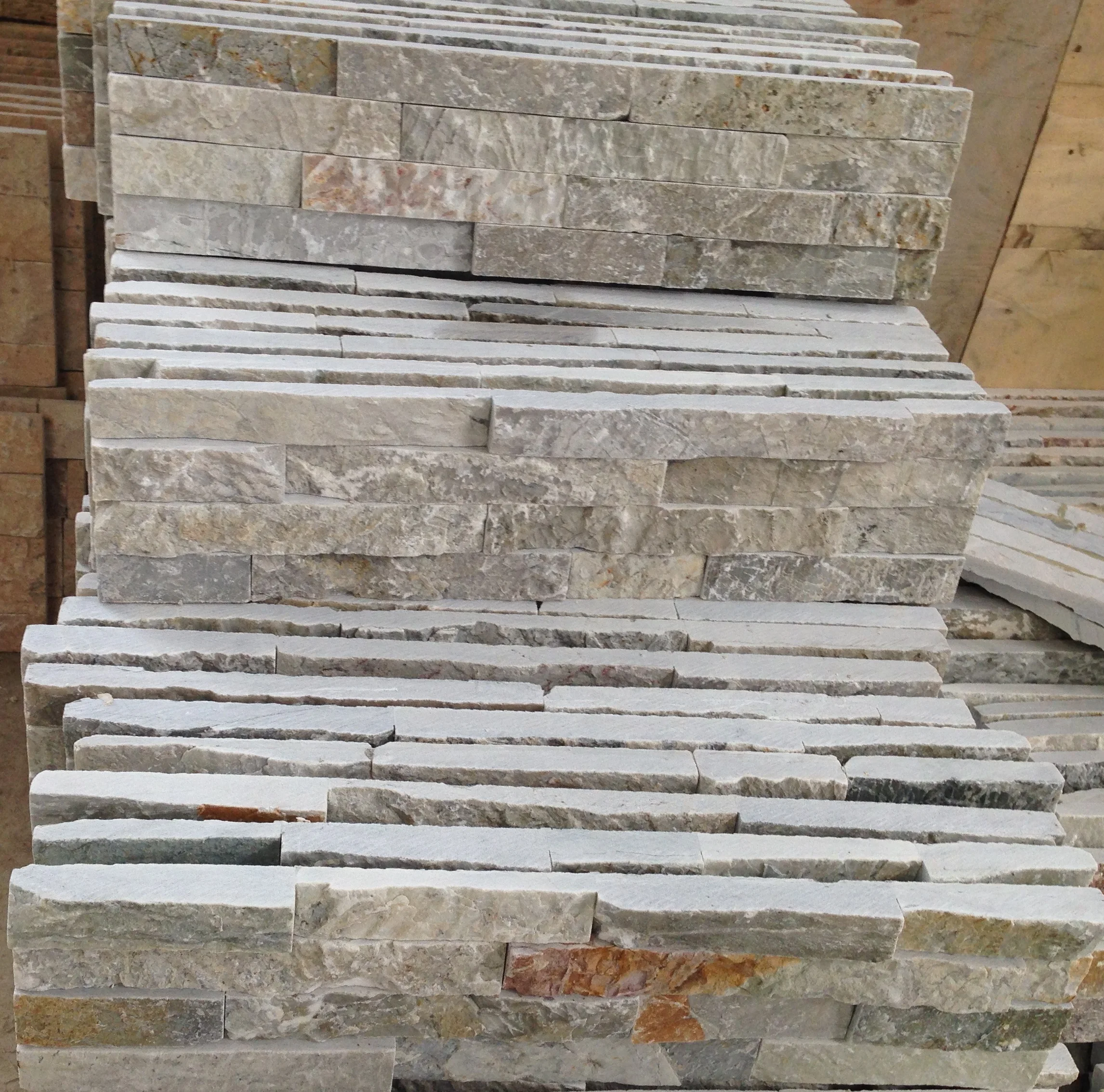 Natural Grey Color Stone  Wall Cladding Tile  Ledge Stone Panel