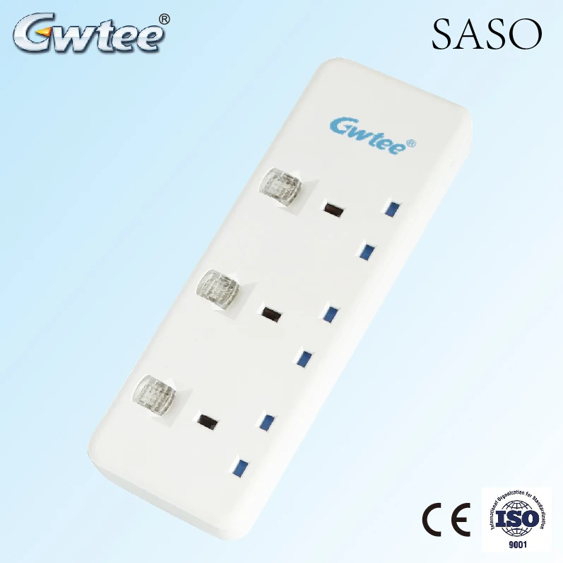 SASO 1.5mm copper cable, fuse BS UK plug, 13A extension cord