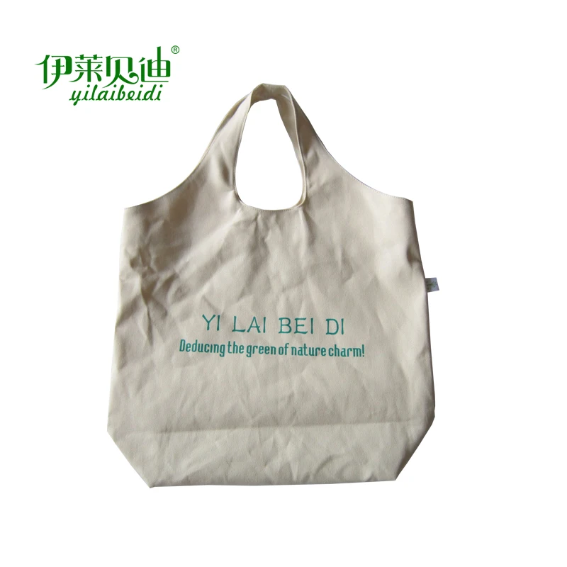 Eco-Friendly Custom Logo Folded Canvas Bag Wholesale Shopping Tote Bag