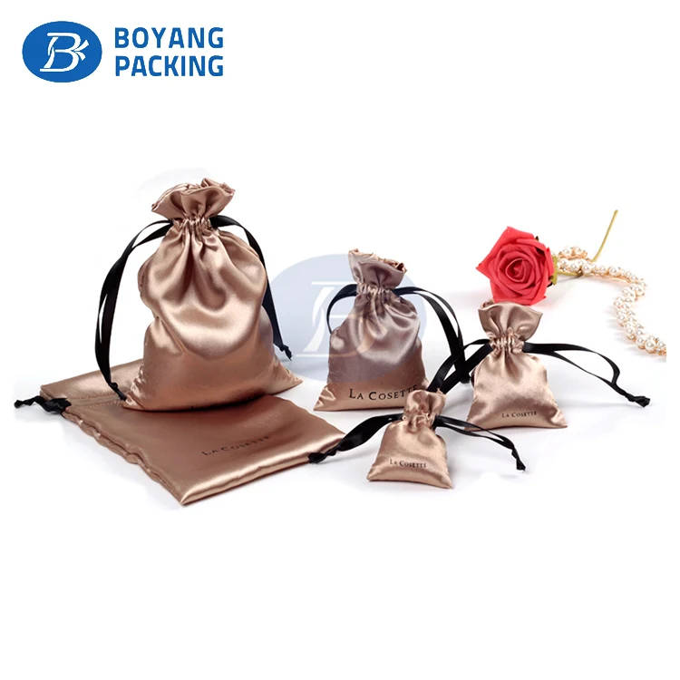 
Hot sale customize silk jewelry pouch with logo printing 