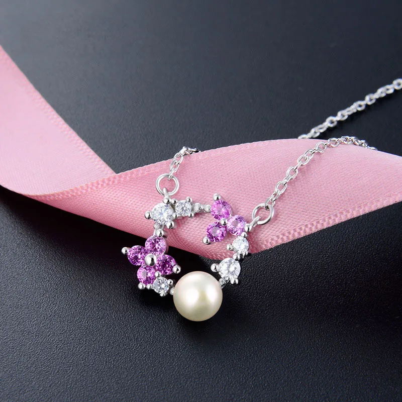 Fashion New Design Freshwater Pearl Beaded Diamond Pendant Necklace for Women YJAX001921