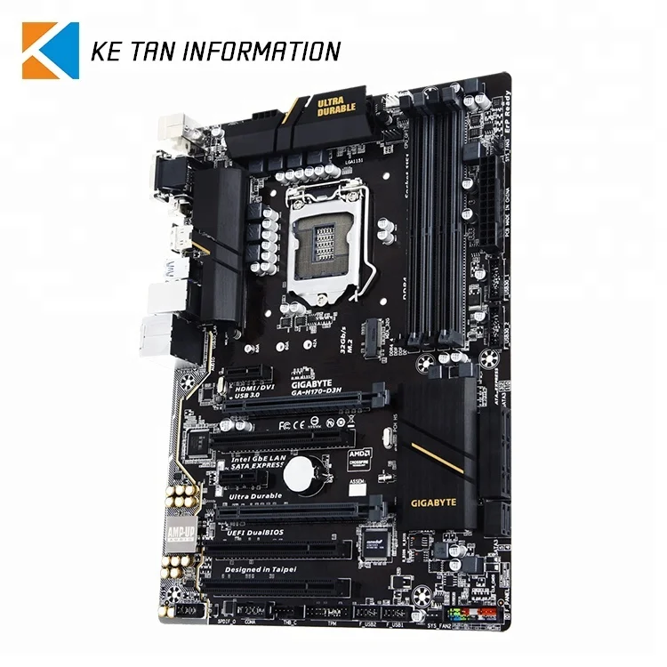 GIGABYTE GA-H170-D3H Used Motherboard with LGA1151 Supports 7th / 6th Generation Intel Core Processors