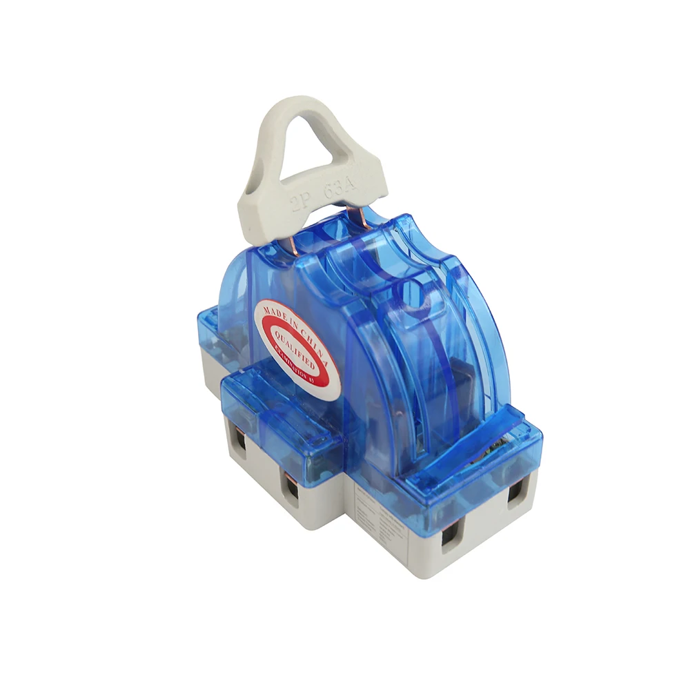 China Manufacturer BLUE Or WHITE TRANSPARENT WAVE 2P32A- 4p225A 380v  Double Pole Knife Switch Change Over knife switch