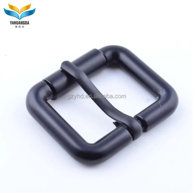 wholesale metal pin belt buckle for dog collar zinc alloy die casting matt black roller buckle for handbag