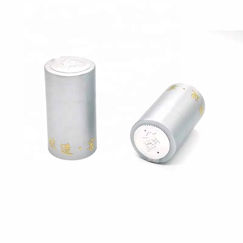 Silver Color Wine Glass Bottle Black PVC Shrink Capsules