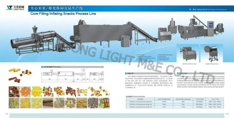 Food extruder for the production of chips and co-extruded snow