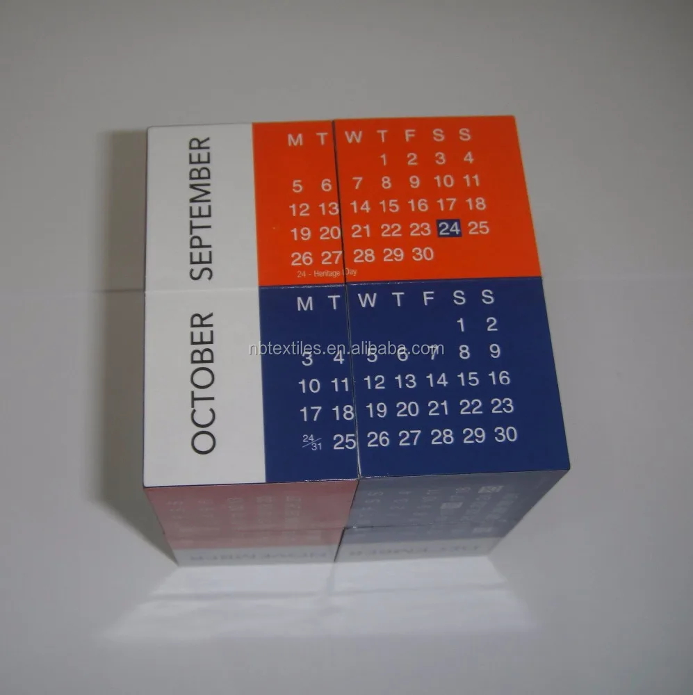 Diamond design folding calendar magic cube 2017 wholesale
