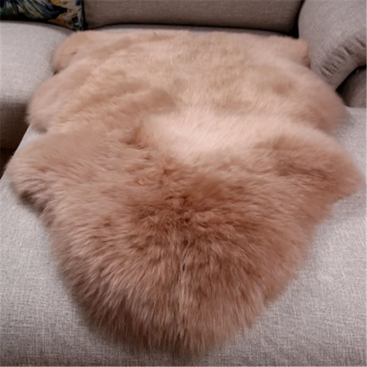 Natural Curly long hair mongolian lamb sheepskin fur rugs for chair
