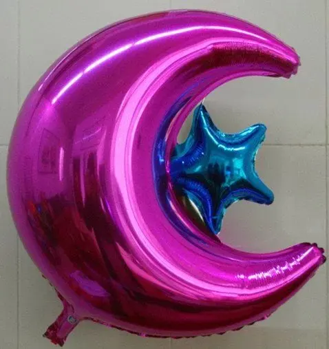 Good quality Hot Sale Moon Star Shaped Helium Foil Balloon for Party Decoration