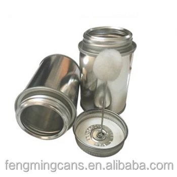 
4oz Metal Glue Empty Screw Top Tin Cans With Brush for PVC Glue Packaing 
