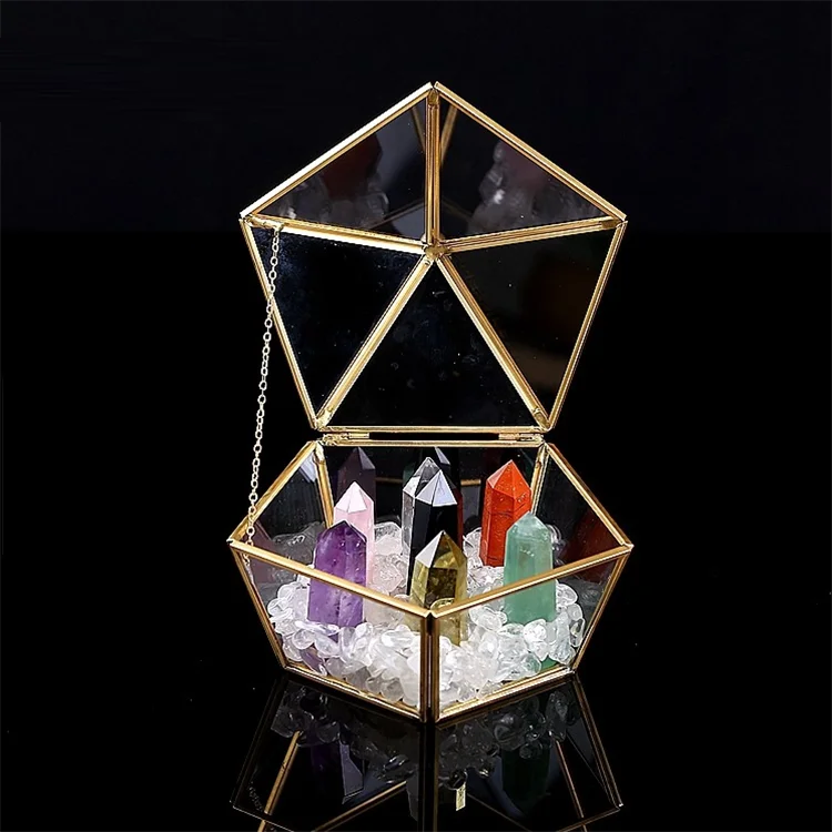 Seven kinds of crystal healing point crystal reiki healing box