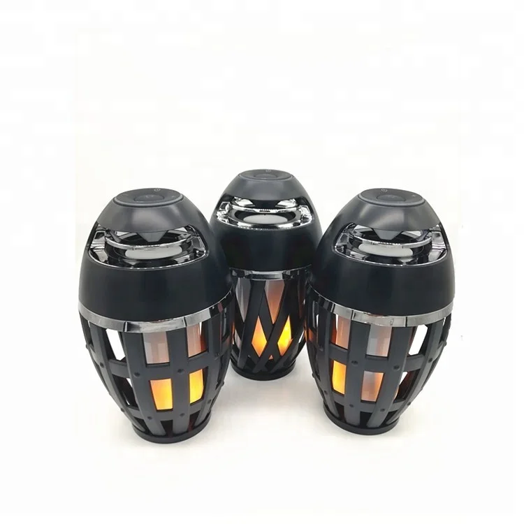Alibaba best Sellers LED Flame Table Lamp Outdoor Portable BT Speaker &Torch Atmosphere Light