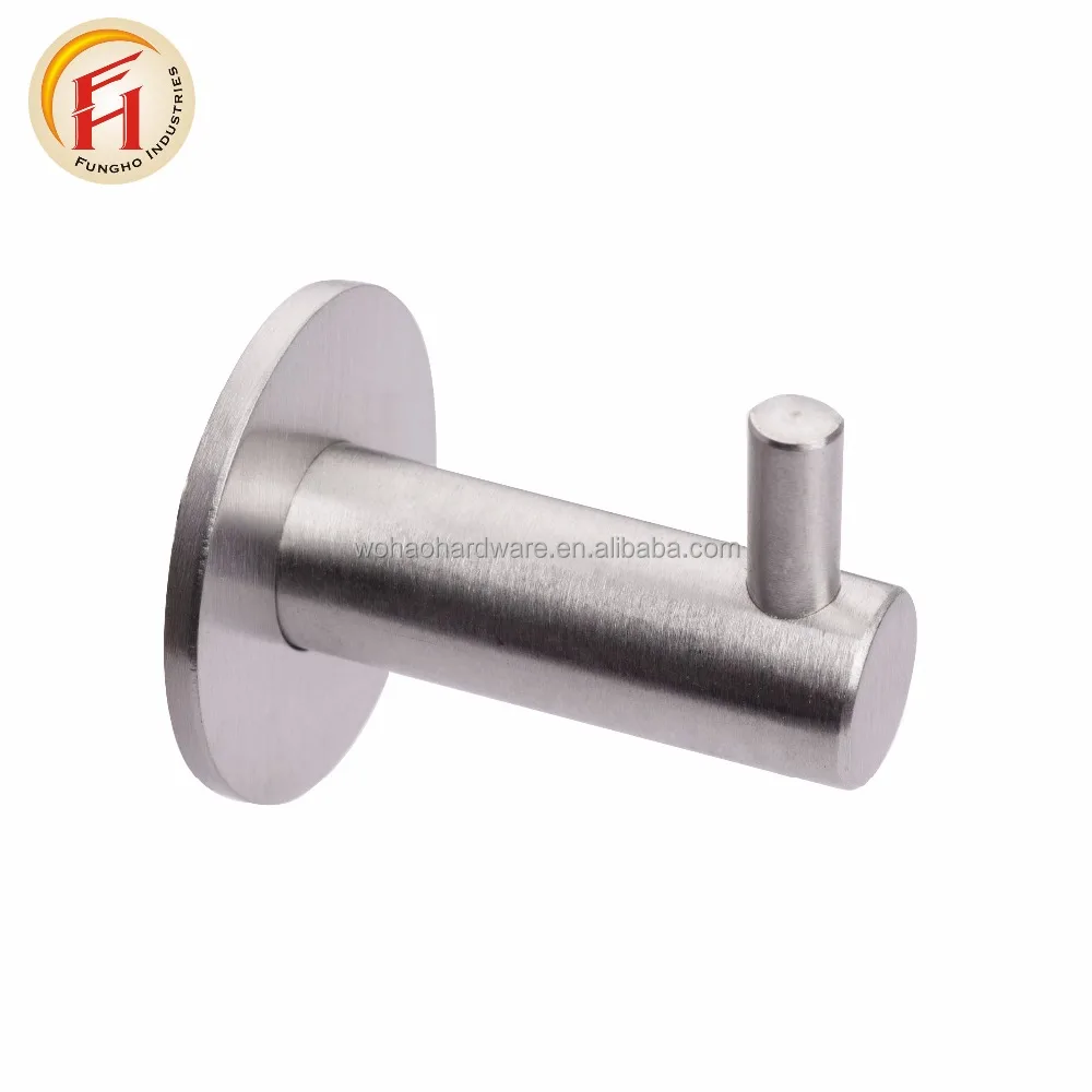 
Best selling bathroom round bar strong robe wall mounted stainless steel 304 hanger kitchen towel hook for clothes line hanger 