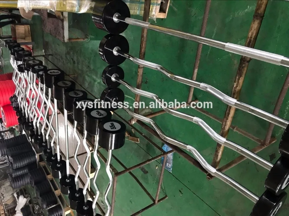 Workout Urethane Straight Bar Weight Set PU Fixed Barbells