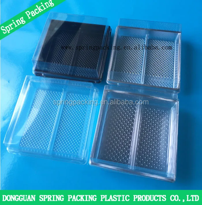 HACCP/ISO 22000 Factory Square Rround Dome Food Packaging Tray Container With Clear Lid Plastic Cake Boxes