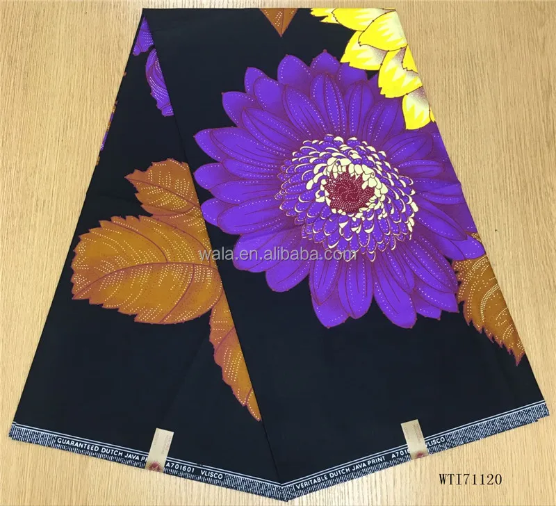
WTI71120 High quality african wax fabric wholesale 6 yards/big flower cotton wax fabric 