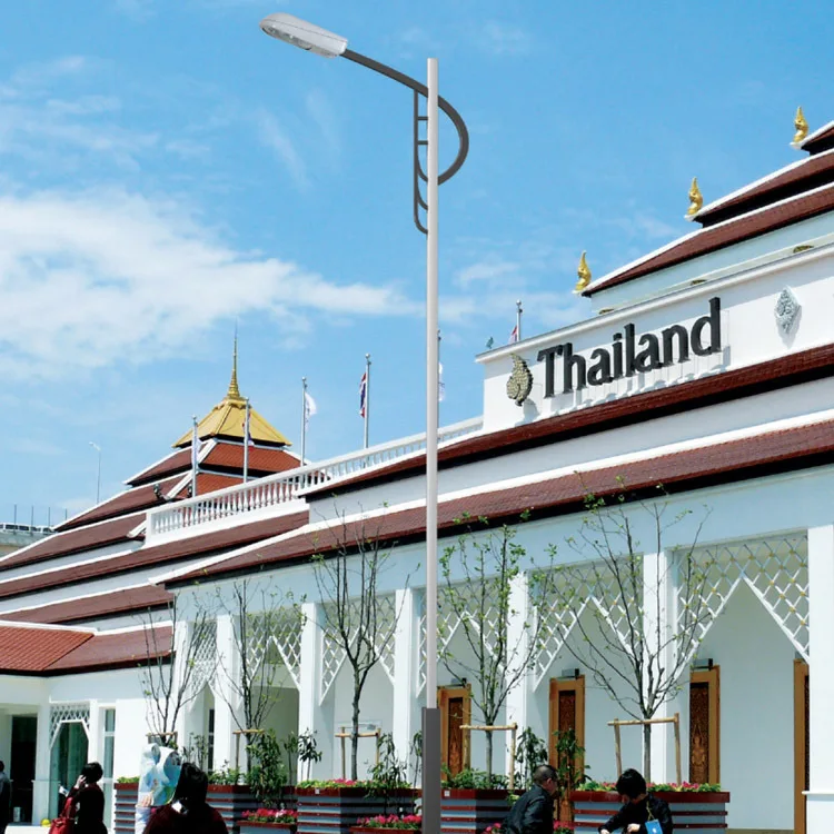 3M Flange HDG Octagonal mid hinged column/ mid hinged galvanized camera pole/street lighting pole