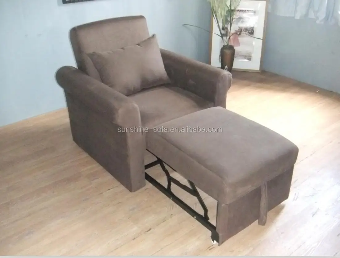 Hot Selling Modern Design Single Living Room Home Furniture Pull Out Single PU Leather Reclining Chair Sofa Bed Furniture