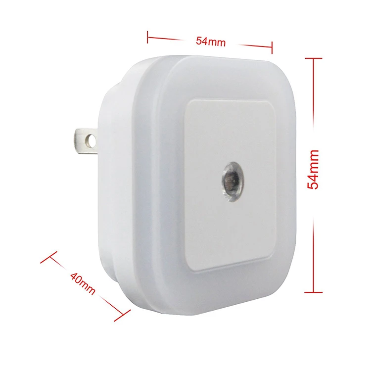 With Dusk to Dawn Touch Sensor 0.5W Plug-in Square Mini LED Night Light