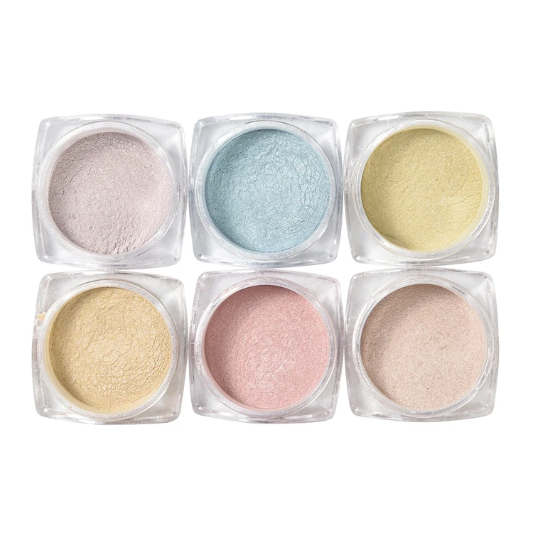 High quality 6 colors cat eye powder pearl glitter colored chrome mirror nails pigment powder chrome nails