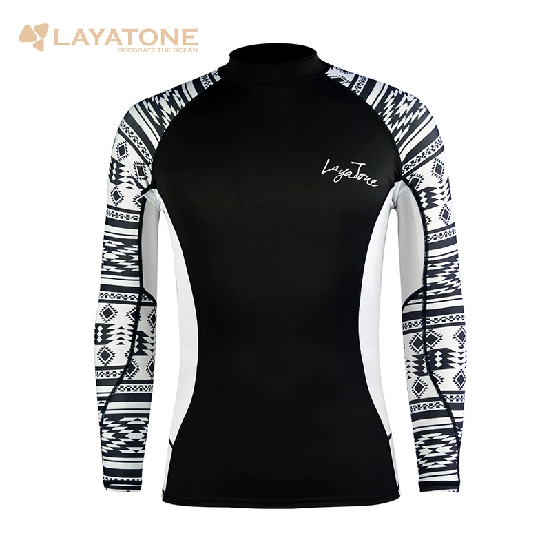 
Солнцезащитный купальник Layatone из лайкры, мужской костюм для серфинга, купальный костюм с длинным рукавом, спортивный топ из лайкры, одежда для фитнеса 