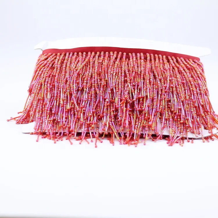 Wholesale Handmade Beaded  Fringe Tassel Heavy Beaded Fringe Trim For Haute Coutur