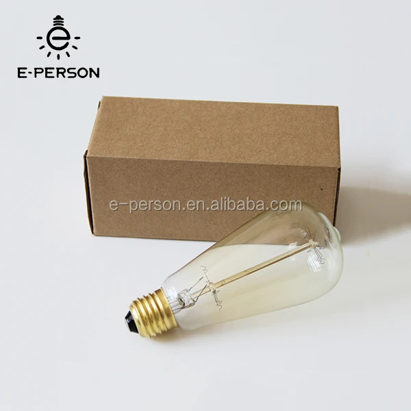 Vintage Dimmable ST64 Squirrel Cage Edison Light Bulb Lighting Bulb Carbon Filament E27 Clear Warm White Dia 64*144mm 1-year 40W